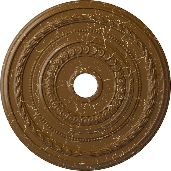 Ekena Millwork Cole Ceiling Medallion (Canopies up to 9 1/8"), 25 3/8"OD x 3 3/8"ID x 1 3/8"P, Smokey Topaz Crackle CM25COSTC - main